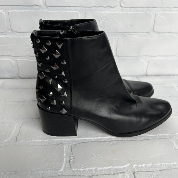 Sam Eldeman Women's Circus Black Silver Stud Ankle Heel Boots -sz 9.5 - Picture 1 of 9